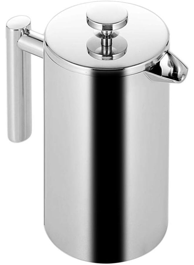 350ml Double Wall Stainless Steel Insulated French Press – Coffee & Tea Maker with Filter, Portable Coffee Press Teapot - Image 1